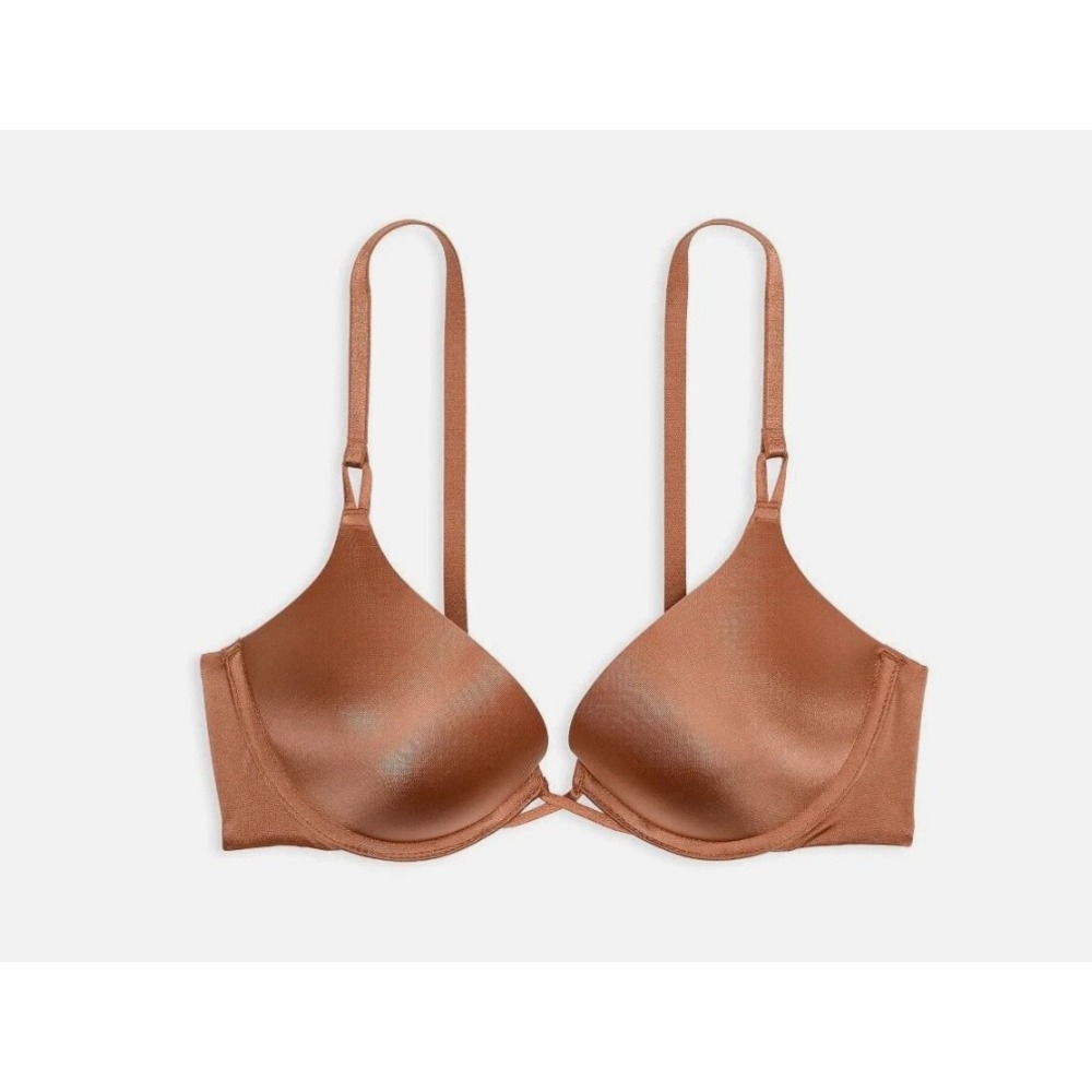 Victoria's Secret Bombshell Smooth Brown Plunge Push-Up Bra 32C NWT 11213982